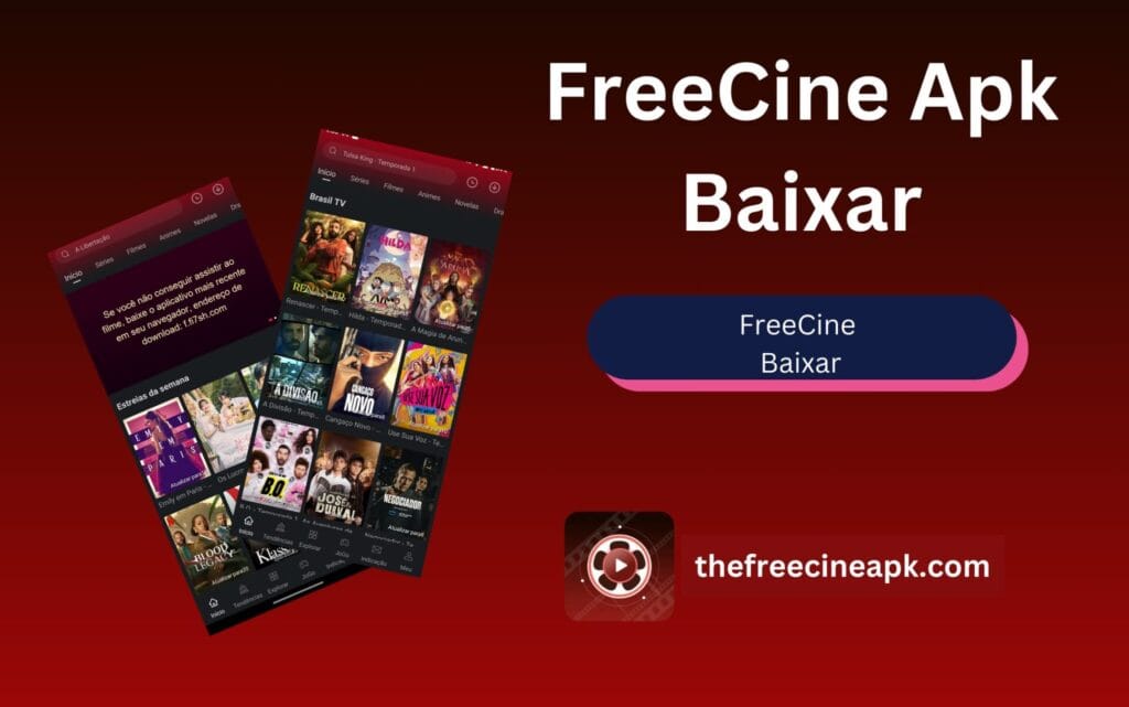 Freecine APK V2.0.3 03 Freecine APK V2.0.3 - uma imagem com um logotipo de aplicativo e uma imagem interna nela